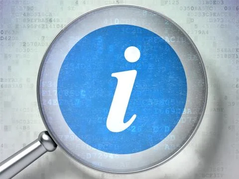 Web development concept: Information with optical glass on digital background Stock Illustration