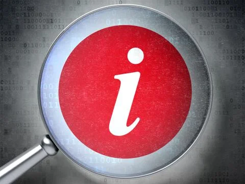 Web development concept: Information with optical glass on digital background Stock Illustration