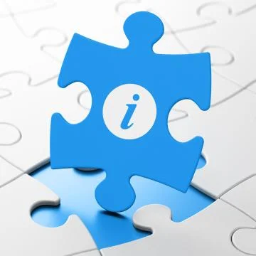 Web development concept: Information on puzzle background Stock Illustration