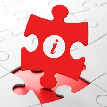 Web development concept: Information on puzzle background Stock Illustration