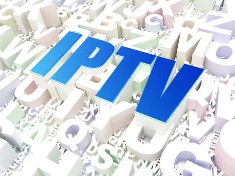 Web development concept: IPTV on alphabet background Illustrazione stock