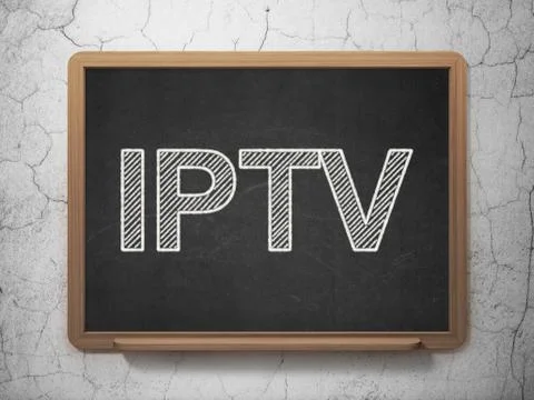 Web development concept: IPTV on chalkboard background Illustrazione stock