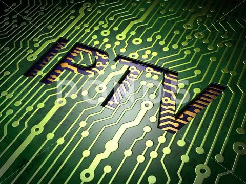 Web development concept: IPTV on circuit board background イラスト素材