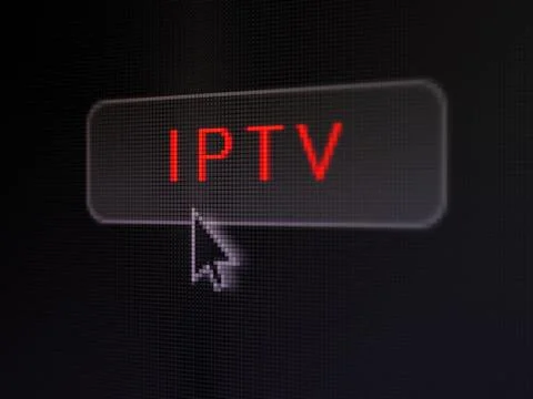 Web development concept: IPTV on digital button background Stockillustratie