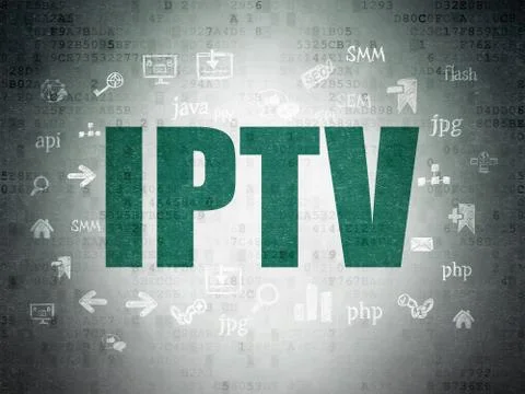 Web development concept: IPTV on Digital Paper background Stock Illustration