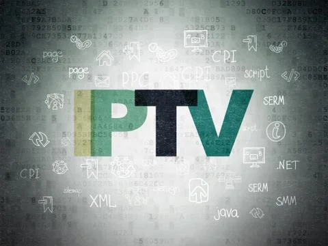 Web development concept: IPTV on Digital Data Paper background イラスト素材