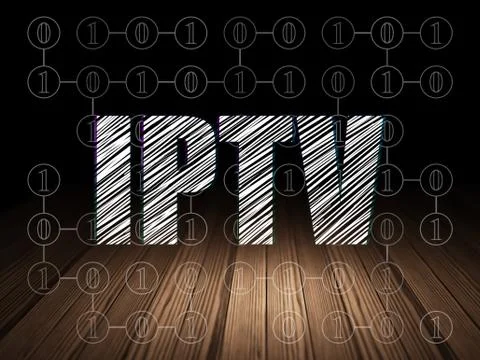 Web development concept: IPTV in grunge dark room イラスト素材