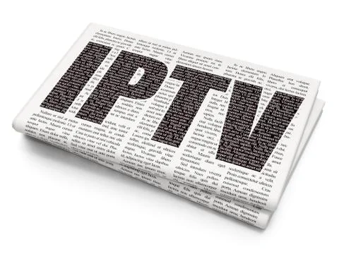 Web development concept: IPTV on Newspaper background Illustrazione stock