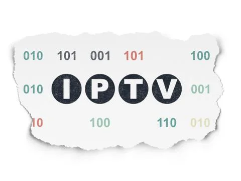 Web development concept: IPTV on Torn Paper background Illustrazione stock
