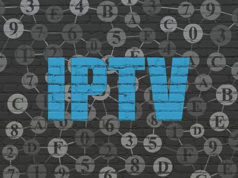 Web development concept: IPTV on wall background イラスト素材