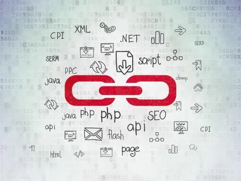 Web development concept: Link on Digital Data Paper background Stock Illustration