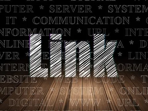 Web development concept: Link in grunge dark room 스톡 일러스트