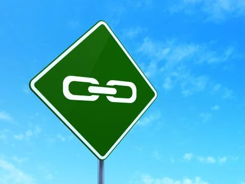 Web development concept: Link on road sign background イラスト素材