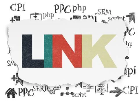 Web development concept: Link on Torn Paper background Stock Illustration