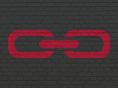 Web development concept: Link on wall background Stock Illustration