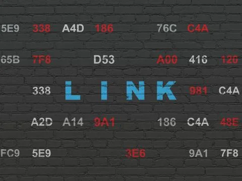 Web development concept: Link on wall background Illustrazione stock
