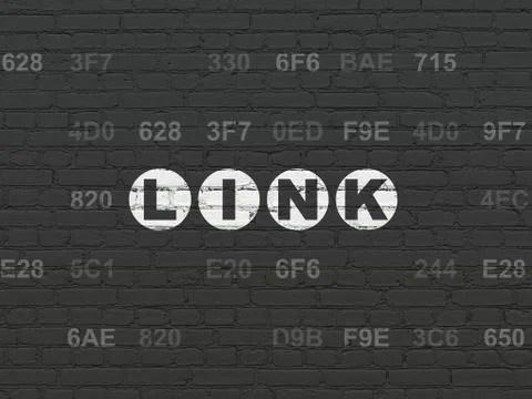 Web development concept: Link on wall background Stock Illustration