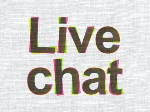 Web development concept: Live Chat on fabric texture background Stock Illustration