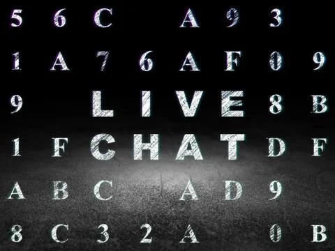 Web development concept: Live Chat in grunge dark room イラスト素材