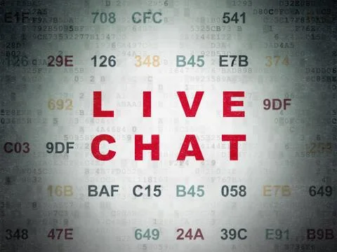 Web development concept: Live Chat on Digital Data Paper background 库存插图