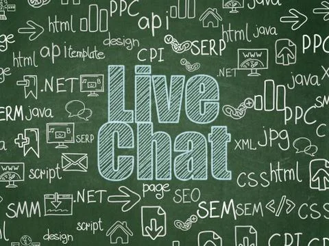 Web development concept: Live Chat on School board background Stock Illustration