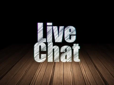 Web development concept: Live Chat in grunge dark room 스톡 일러스트