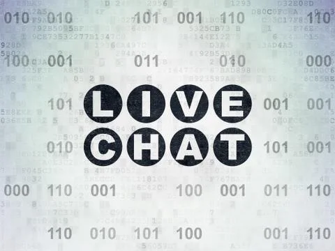 Web development concept: Live Chat on Digital Data Paper background Stock Illustration