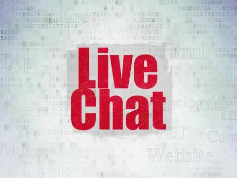 Web development concept: Live Chat on Digital Data Paper background Illustrazione stock