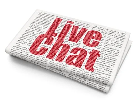 Web development concept: Live Chat on Newspaper background Stock-Illustration