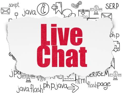 Web development concept: Live Chat on Torn Paper background Illustrazione stock