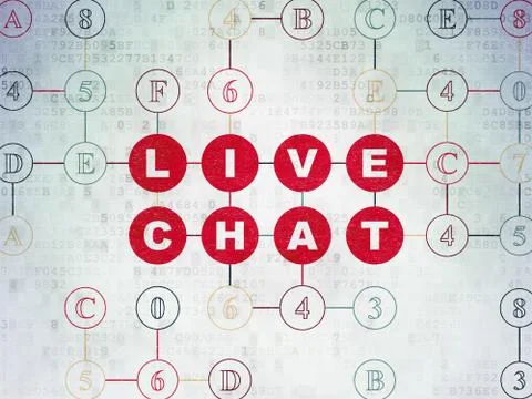 Web development concept: Live Chat on Digital Data Paper background 库存插图