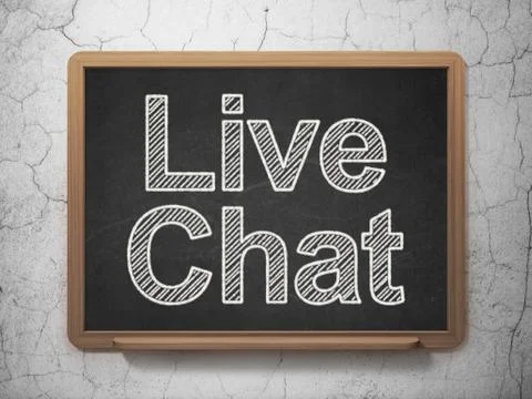 Web development concept: Live Chat on chalkboard background Illustrazione stock