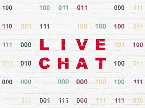 Web development concept: Live Chat on wall background Stock Illustration