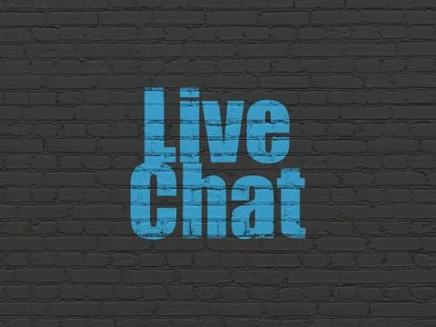 Web development concept: Live Chat on wall background Illustrazione stock