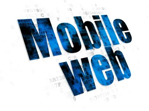 Web development concept: Mobile Web on Digital background 库存插图