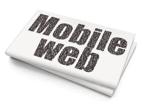 Web development concept: Mobile Web on Blank Newspaper background Stock-Illustration