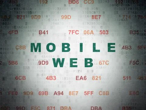 Web development concept: Mobile Web on Digital Paper background Illustrazione stock