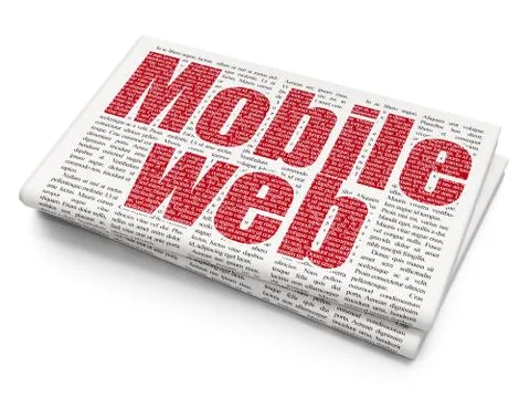 Web development concept: Mobile Web on Newspaper background Illustrazione stock