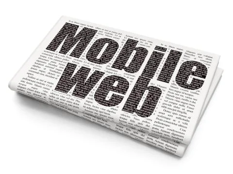 Web development concept: Mobile Web on Newspaper background Stock Illustration