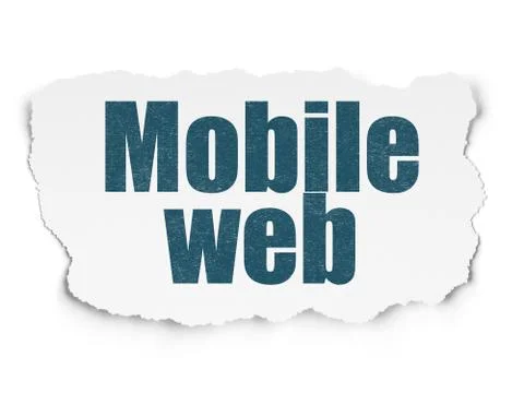 Web development concept: Mobile Web on Torn Paper background イラスト素材