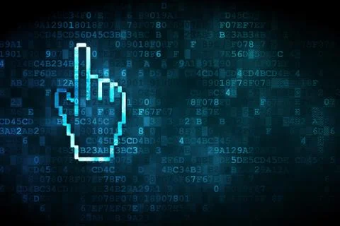 Web development concept: Mouse Cursor on digital background Stock Illustration
