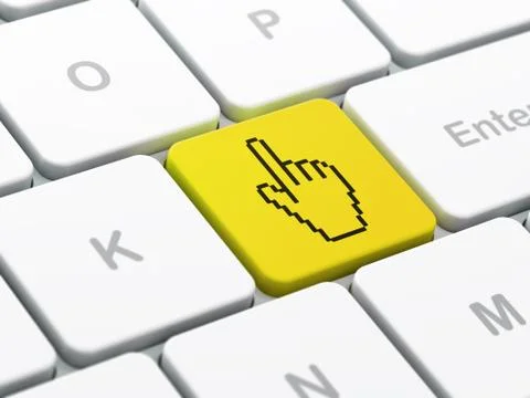 Web development concept: Mouse Cursor on keyboard background Stock Illustration