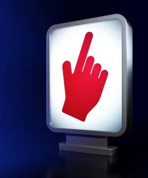 Web development concept: Mouse Cursor on billboard background Stock Illustration