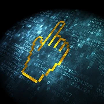 Web development concept: Mouse Cursor on digital background Stock Illustration