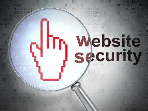 Web development concept: Mouse Cursor and Website Security with 스톡 일러스트