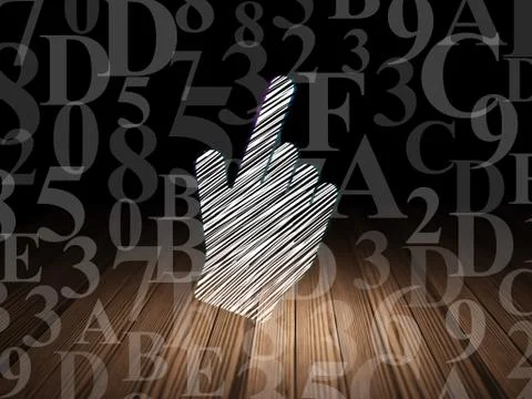 Web development concept: Mouse Cursor in grunge dark room Stock Illustration