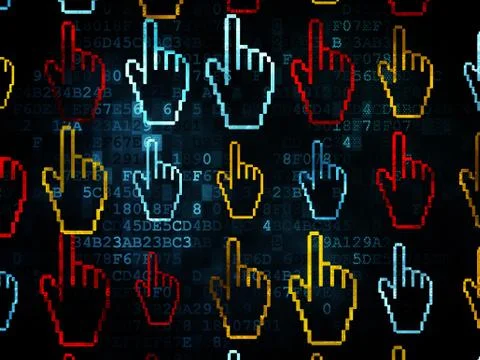 Web development concept: Mouse Cursor icons on Digital background Stock Illustration