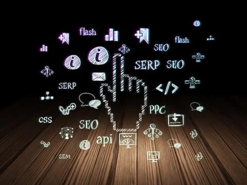 Web development concept: Mouse Cursor in grunge dark room Stockillustratie