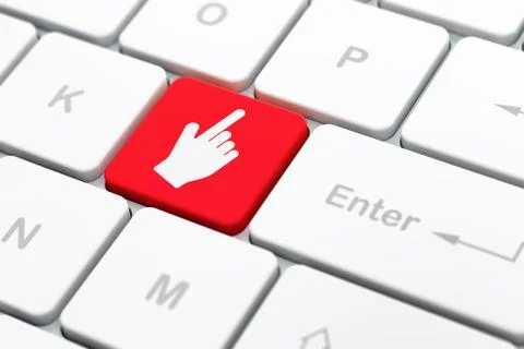 Web development concept: Mouse Cursor on computer keyboard background Stockillustratie