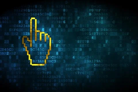 Web development concept: Mouse Cursor on digital background イラスト素材